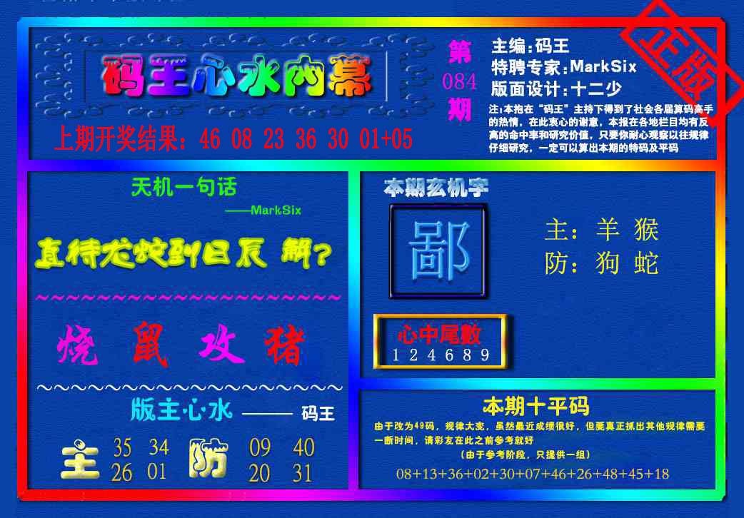 084期{码王雷锋}内幕报[图]